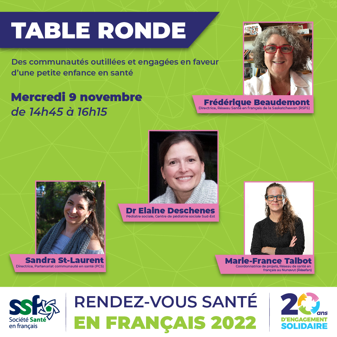 Découvrez les pratiques inspirantes et les ressources produites pour outiller et engager des communautés pour la petite enfance en santé, et échangez sur les défis surmontés, les améliorations perçues et les projections anticipées.  evenements-ssf.ca/rv2022 
#petiteenfance #frcan