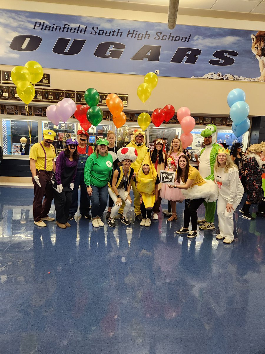 Happy Halloween from the math department! 🏎💫⭐️🍄🎈👑🎮 #cougarculture