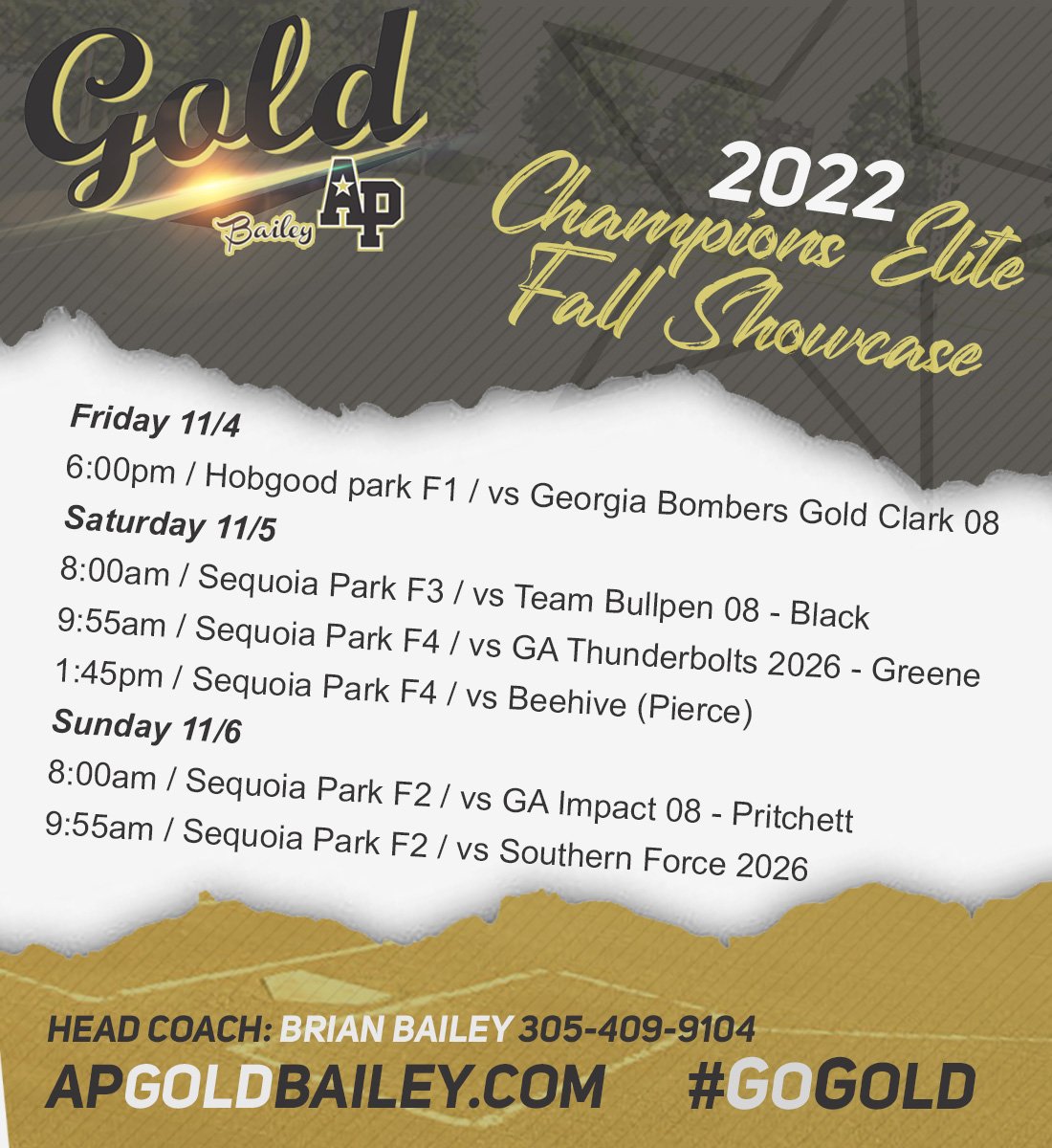 Let's get it started! Champions Elite Fall Showcase. 💛🖤🤍 #goodasgold #apgoldbailey
