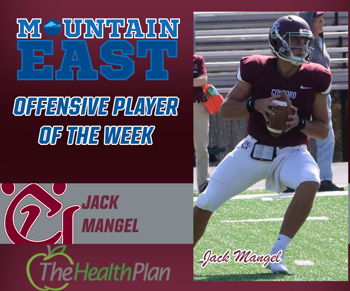 After breaking the Concord single-game record and tying the MEC single-game record for touchdown passes (7), @ConcordFootball quarterback Jack Mangel has been selected as the MEC Offensive Player of the Week