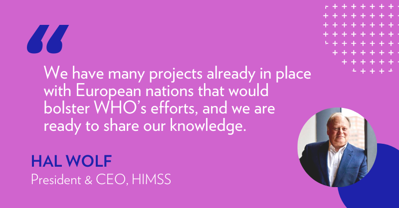 HIMSS's tweet photo. "We wholly support WHO’s regional action plan for Europe." -- @HalWolfIII

#DigitalHealth #GovHIT #RC72TLV @WHO_Europe