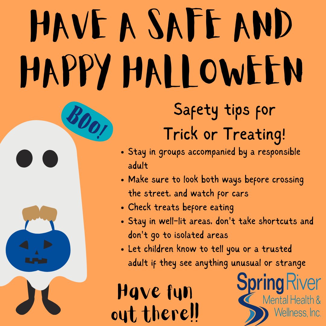 SRMHW's tweet photo. Spring River Mental Health and Wellness wants to wish everyone a fun and safe Halloween!
#SRMHW #HappyHalloween #StaySafe https://t.co/6pFc7CzAQn