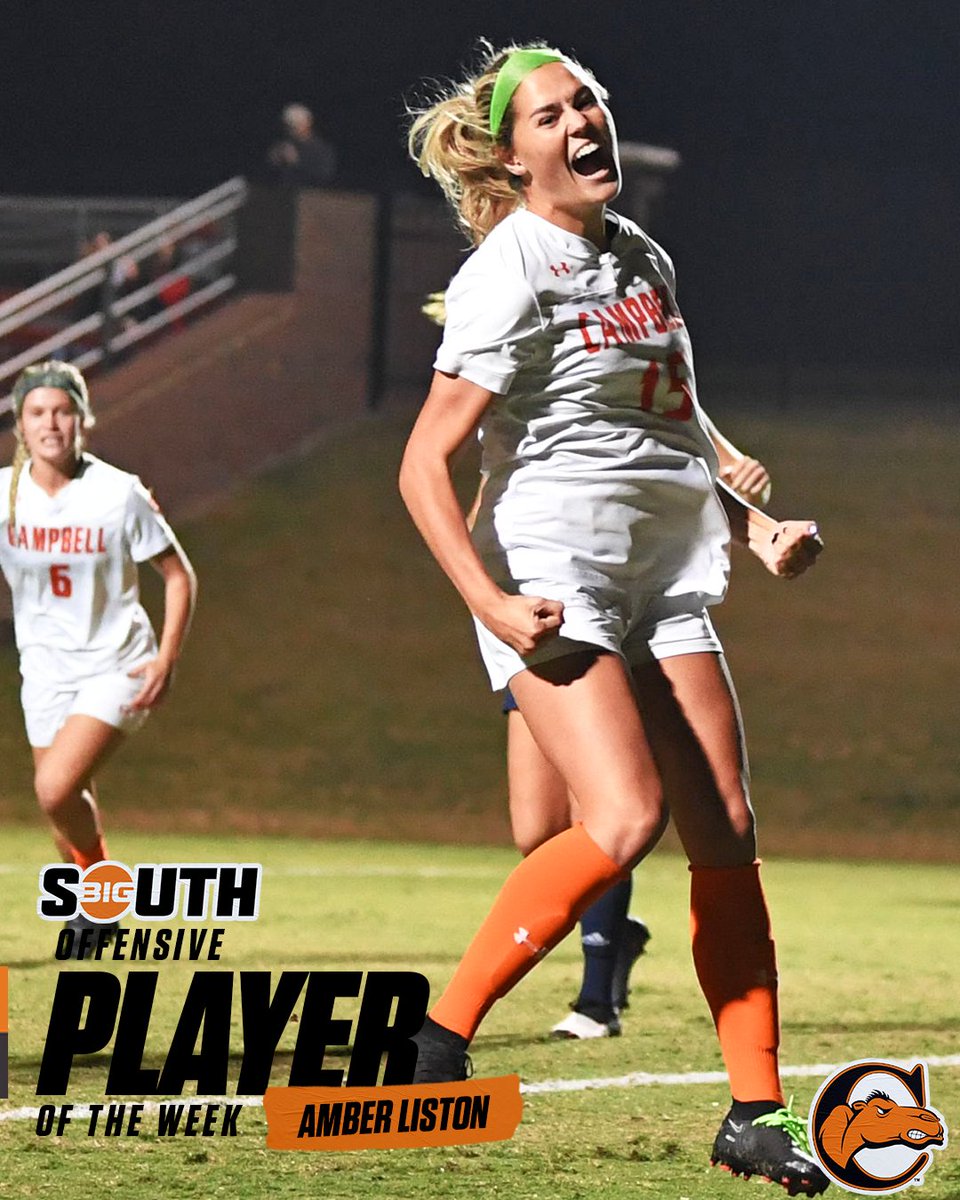 GoCamelsWSOC's tweet photo. 💥 𝐎𝐟𝐟𝐞𝐧𝐬𝐢𝐯𝐞 𝐏𝐥𝐚𝐲𝐞𝐫 𝐨𝐟 𝐭𝐡𝐞 𝐖𝐞𝐞𝐤 💥

Amber Liston tallied ☝️ goal &amp; ✌️ assists in our 8-0 win over Longwood last week-- helping us claim the Big South regular season crown! 

📰: https://t.co/trlzaSzSJS

#RollHumps 🐪⚽️ https://t.co/3fKnf4An2a