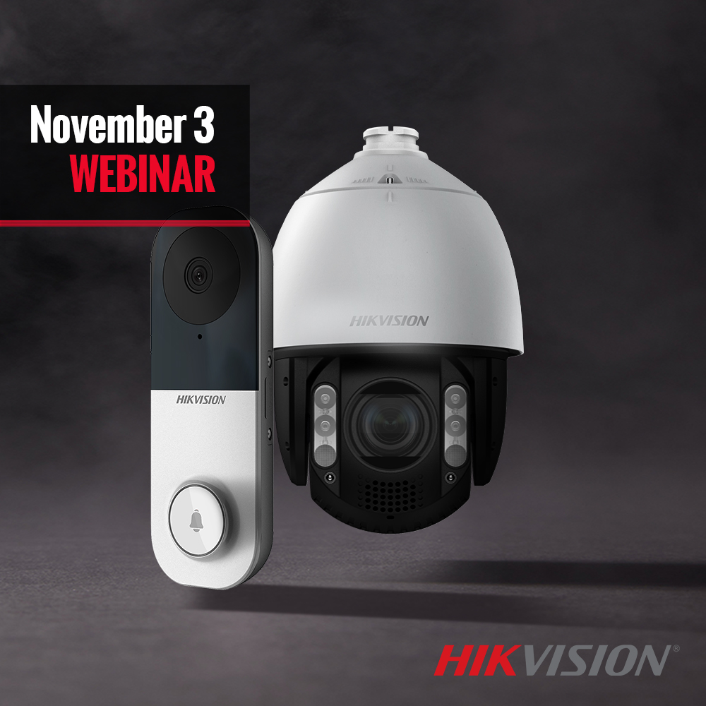 HikvisionUSAinc's tweet photo. Attend our #webinar and get a #promo code! Join us on Thursday, Nov. 3 to learn about our new ColorVu PTZs and Doorbell Cameras and get a special #discount off each product from Hikvision. Register here: https://t.co/wHF86KRJ2b #DealerPromo https://t.co/O4sDpuvbwH