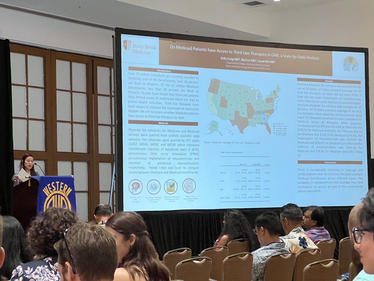 Jason Kim (@jason_kim_md) on Twitter photo Great presentation by <a href="/SBUrology/">Stony Brook Urology</a> PGY-3 <a href="/IeongKelly/">Kelly Ieong</a> on state-by-state health care disparities for 3rd line therapy in OAB patients with Medicare vs. Medicaid. <a href="/Mrwailee/">Wai Lee</a>. Also, Thank you to <a href="/auawest/">Western Section AUA</a> for welcoming us New Yorkers! Great presentation by <a href="/SBUrology/">Stony Brook Urology</a> PGY-3 <a href="/IeongKelly/">Kelly Ieong</a> on state-by-state health care disparities for 3rd line therapy in OAB patients with Medicare vs. Medicaid. <a href="/Mrwailee/">Wai Lee</a>. Also, Thank you to <a href="/auawest/">Western Section AUA</a> for welcoming us New Yorkers!