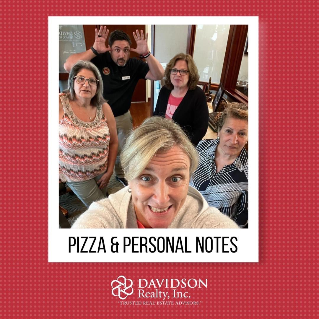 This fun group had a blast at the Davidson Realty Pizza and Personal Notes session today! A great way to wrap up a successful week. 

Thank you Christopher Austin for providing the pizza!

#davidsonrealty #davidsonrealestate #northflorida #northeastflorida #floridarealestate