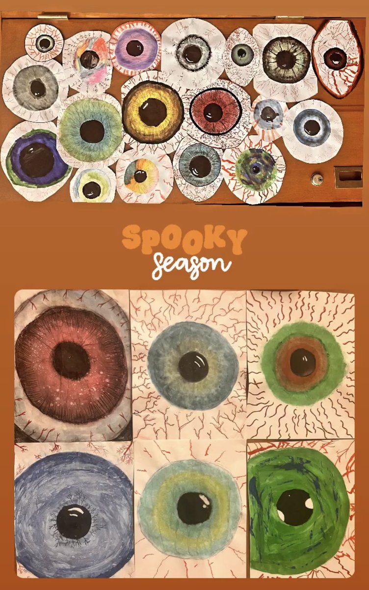 The grade 7/8s created bloodshot eyes to go with their short horror narratives. They have once again blown me away with their creativity. 👁️  <a href="/FitchSchool/">Fitch Street School</a> <a href="/dsbn/">District School Board of Niagara</a>