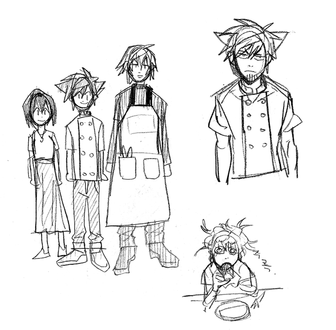 I found an old kingdom hearts bakery AU sketch 