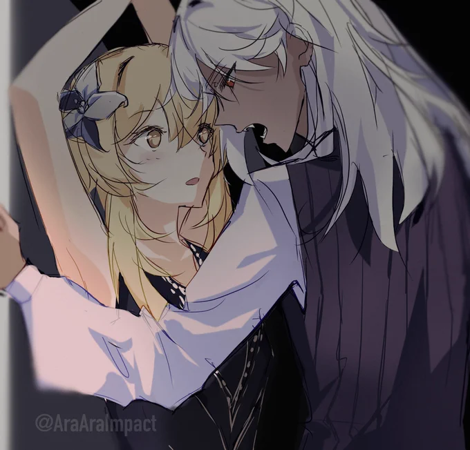 My (rushed sorry) art for Kais new cynolumi fic!! Please go read it it's VERY SPICY if you like cynolumi you will not be disappointed  