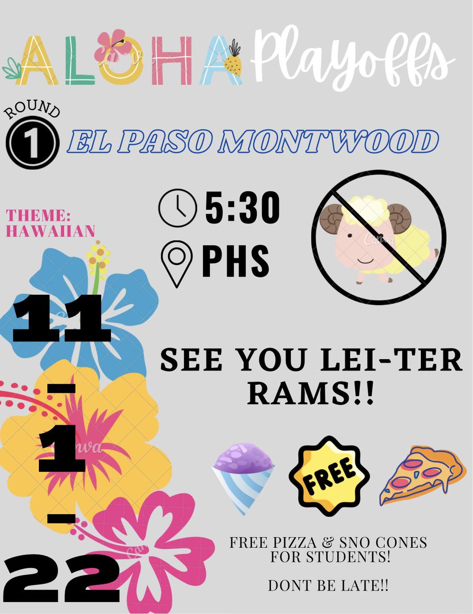 🏖️Volleyball🏖️

Come dressed up to tomorrow’s volleyball game in your Hawaiian outfits! (Hawaiian shirts, Hula skirts, sunglasses, etc.)