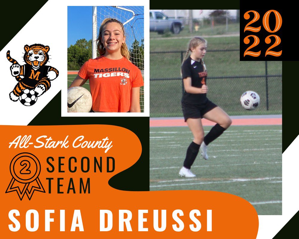 MTigerGSoc's tweet photo. 🔥 Congratulations to our 2022 All-Stark County Award recipients! 🔥

SECOND TEAM:
Kaitlyn Leonard
Sofia Dreussi https://t.co/QKN4VpSO3c