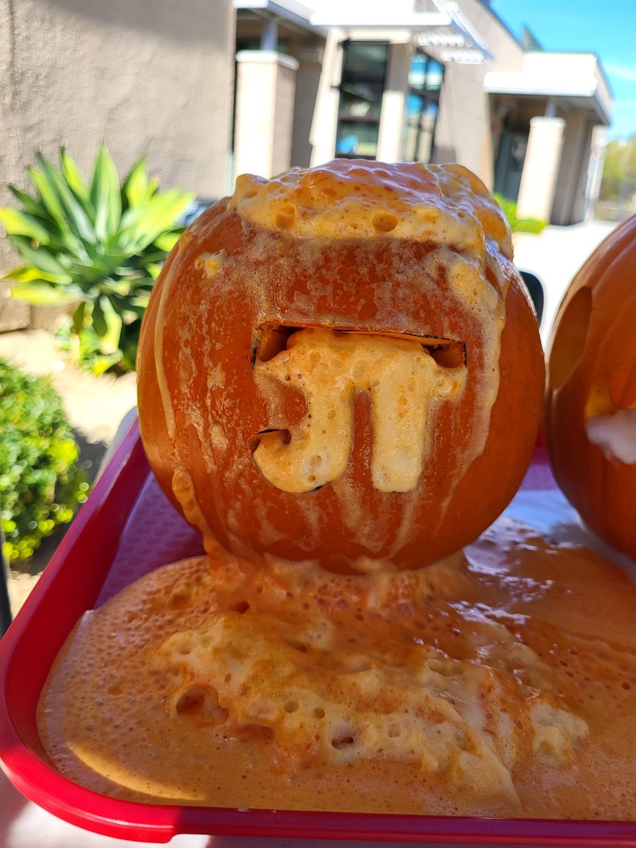 Barfing pumpkins! Students and teachers carved pumpkins together then set off elephant toothpaste inside (even had some pumpkin pi) #chemistryiscool <a href="/IDEACenterHS/">IDEA Center HS</a>