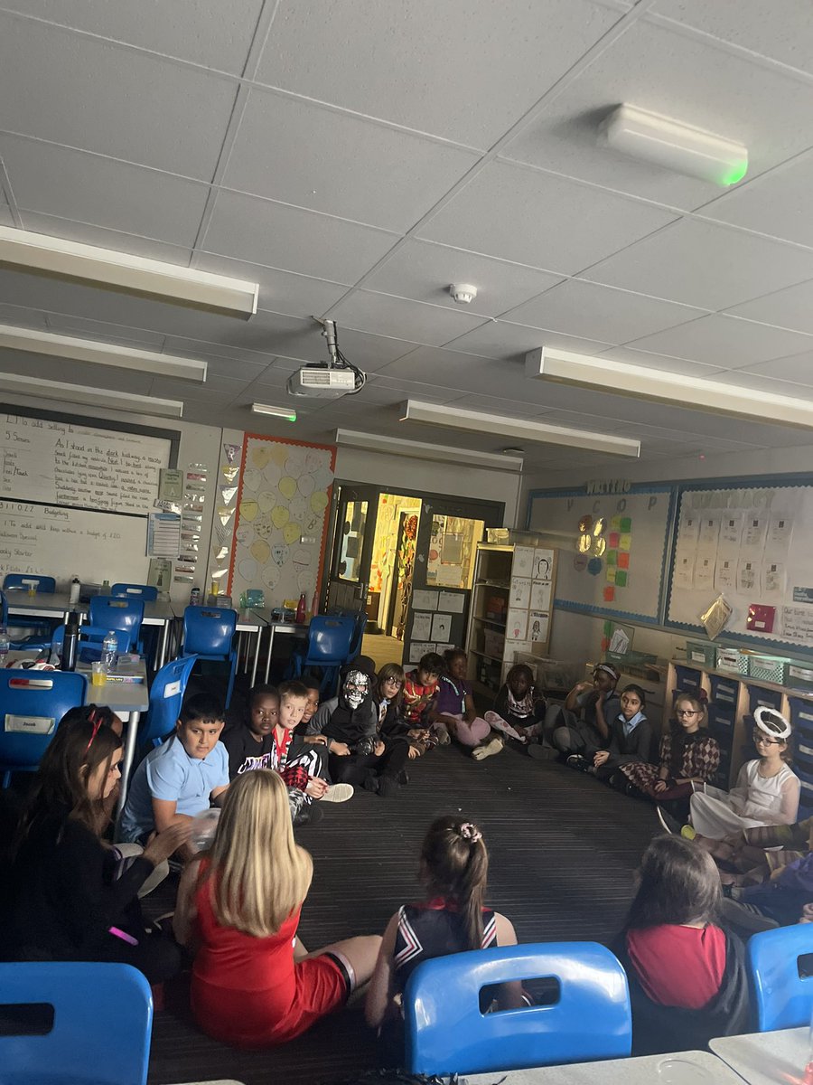 missboycex's tweet photo. P5 have been loving their topic - The Victorians. So today, our classroom went back in time 👩‍🏫. Afterwards, they enjoyed their party games and treats 🍬💃🕺 #HappyHalloween #stpaulswhiteinch https://t.co/lEJf4LyfGc