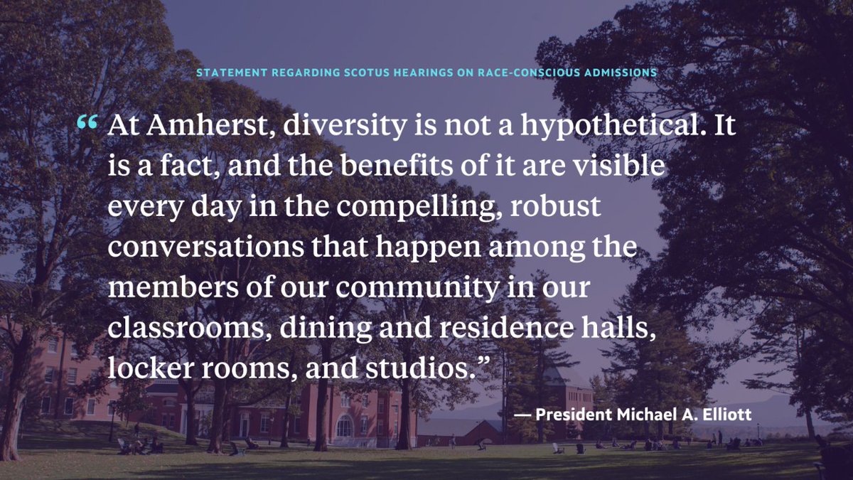 A statement from President Michael A. Elliott (<a href="/mellio2/">Michael A. Elliott</a>) regarding the #SCOTUS hearings on race-conscious admissions.