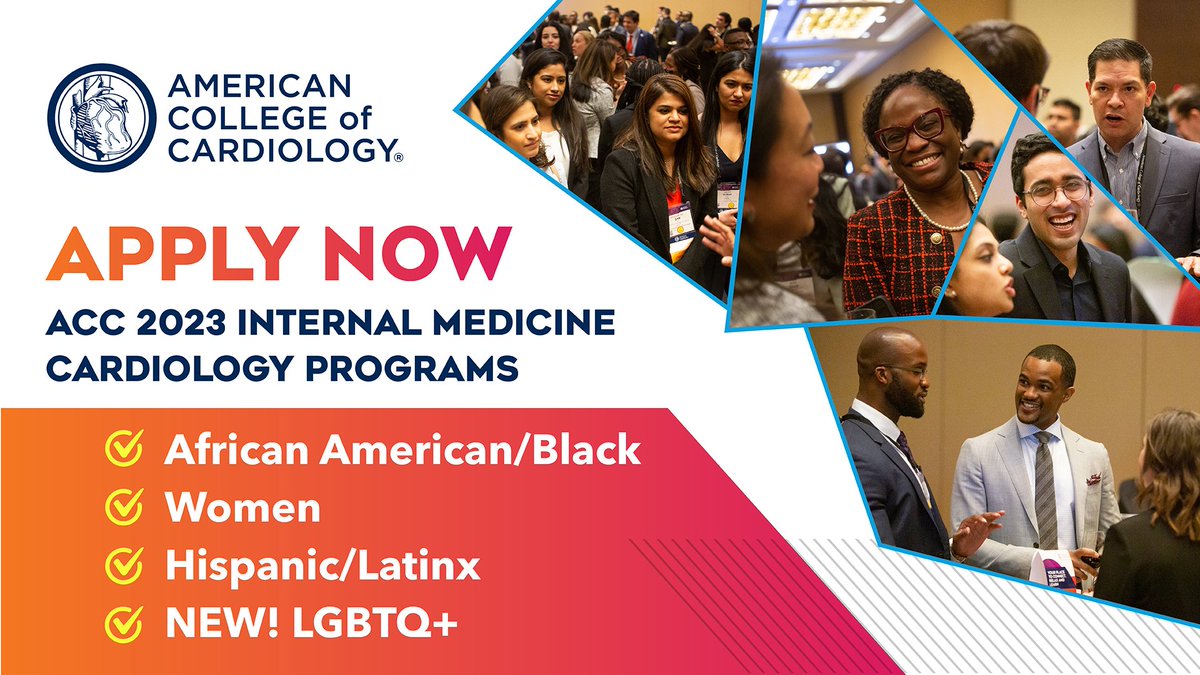 Are you an IM resident? Are you in a group underrepresented in Cardiology? Cardiology needs you.

#ACC wants to mentor you and help you become a competitive cardiology fellowship applicant.

We're waiting for your application! 

acc.org/About-ACC/Dive…