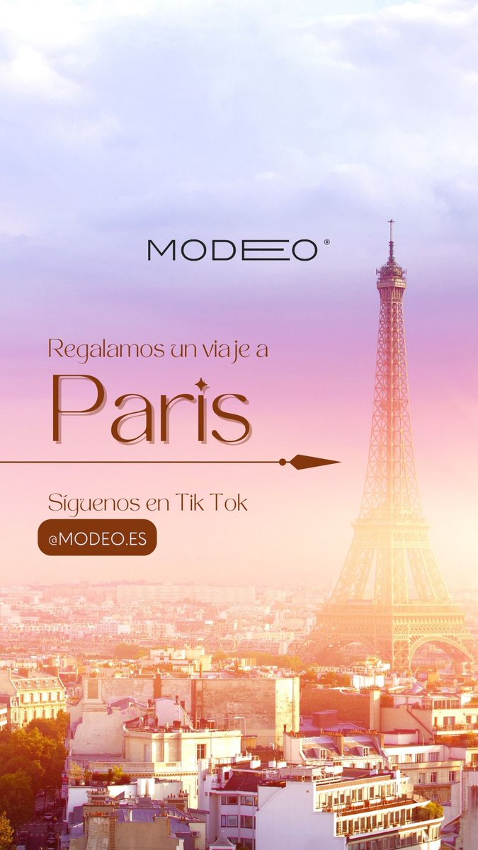 modeo_es's tweet photo. ✈️ ¡REGALAMOS un Viaje a PARÍS! ✈️

💬 Las Reglas son sencillas:

1- 👍🏻 Síguenos en Nuestro TIK TOK @modeo.es ❤️

2- 🔰 Haz RT a esta Publicación.

🕒 El Sorteo se hará el Día 11 de Diciembre a las 22:00h.

📢 Anunciaremos las Ganadoras en TIK TOK.

📲 https://t.co/uaT7G2bnr6 https://t.co/zMuuHlKuDi