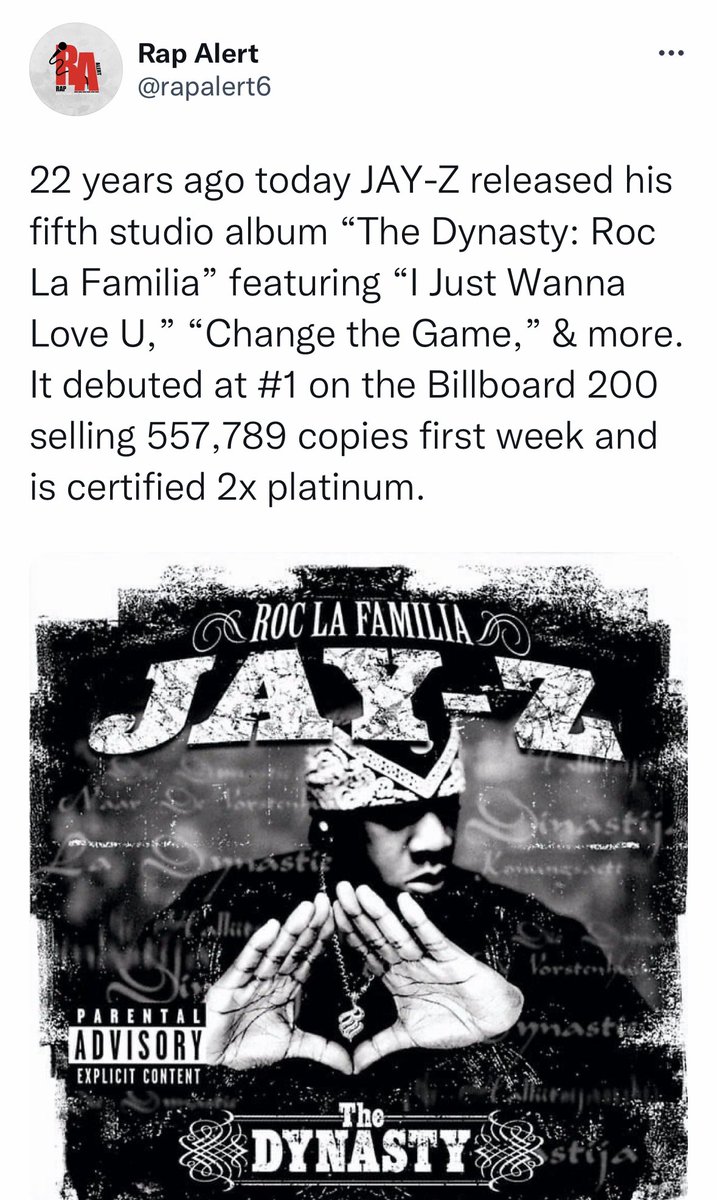 Rap Alert (Backup) on Twitter: "JAY-Z blocked them from #1 twice. Ik they  was sick. 500k+ and still #2? https://t.co/wSW9RkZufd" / Twitter