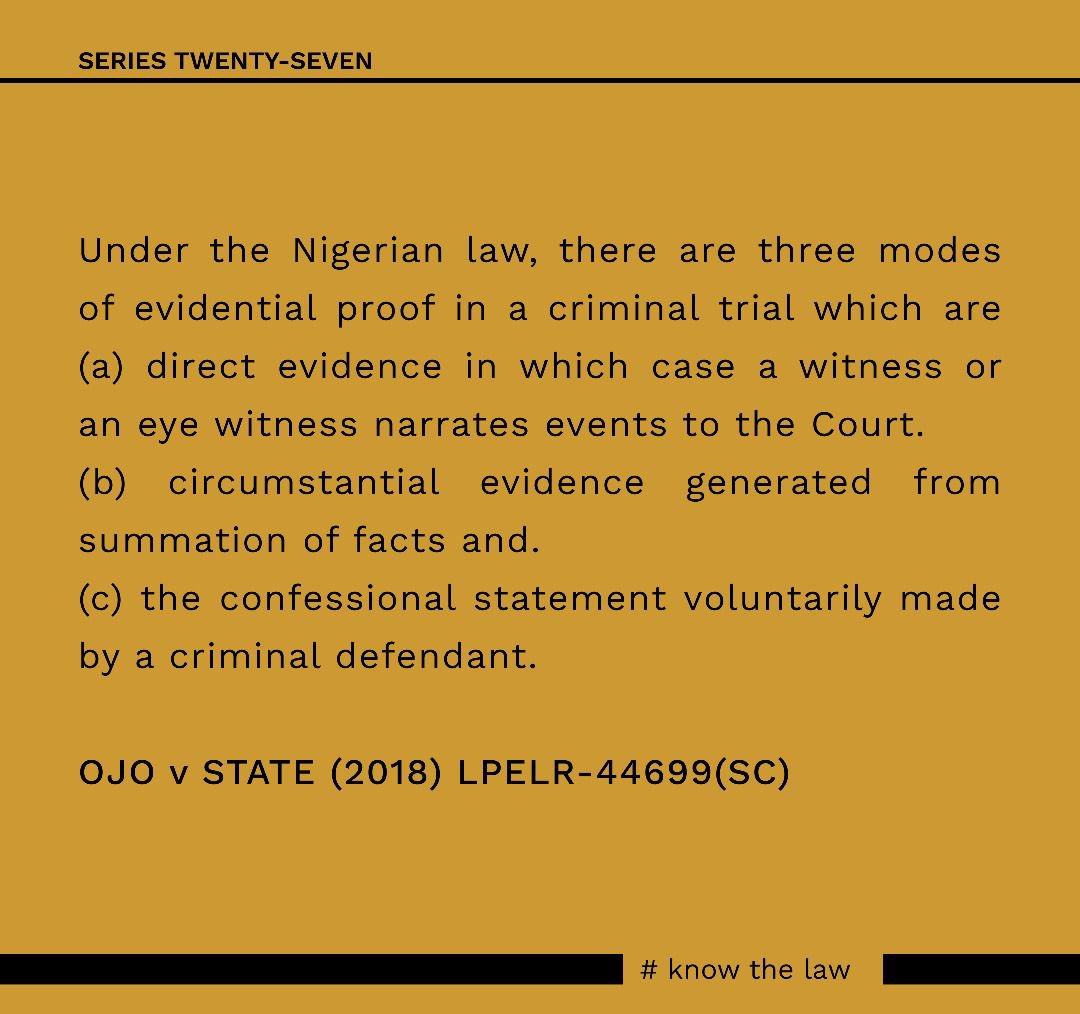 knowthelaw_'s tweet photo. Ways of Proving Commission Of A Crime.
#KnowTheLaw https://t.co/OVYpYiagyz
