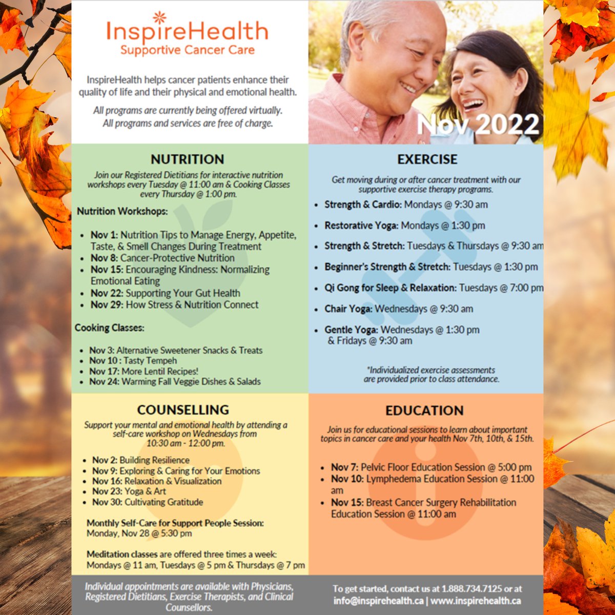 Can you believe it's nearly November already? Don't worry - we have some very interesting workshops, education sessions, and cooking classes planned to keep you cosy! Please sign up for classes before 3pm on the previous business day - bit.ly/31stgRB.