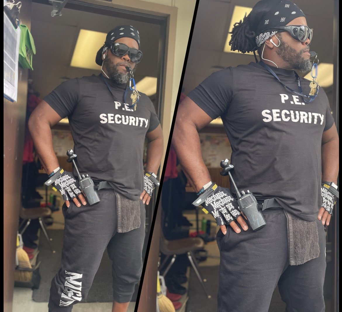 C0achJ's tweet photo. “Top Flight Security of the PE world, Craig !!!!”
#costumeday #pelife #funnycoach #butimserious #elementaryPE @SWETornadoes @SHAPE_Florida https://t.co/36gBLwqOBQ