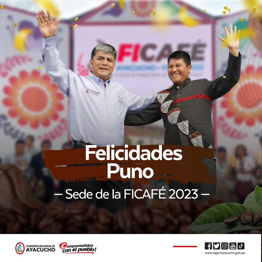 Ficafe_peru's tweet photo. Puno será la próxima sede de la Feria Internacional de Cafés Especiales Ficafé 2023
¡Felicidades! https://t.co/5KsIduL0jv