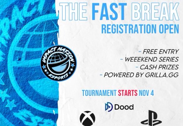 iMxPerry's tweet image. . @iMProAm &amp;amp; @DoodLive  have teamed up to bring you “The Fast Break” a weekend series of tournaments starting this Friday 11/4! Powered by @Grilla Registration is open now! Anyone can sign up!