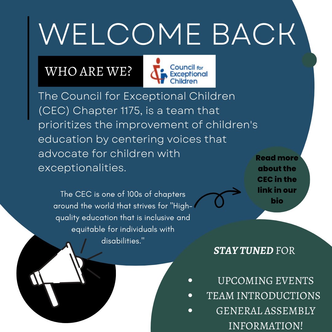 Hello everyone! 

Just wanted to say welcome back to the CEC or welcome, if this is the first year you are with us!

We are really excited to work as a team and have a great upcoming year together with all of you!