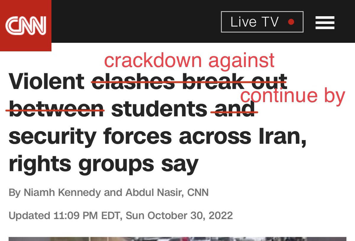 AssalRad's tweet image. When one side has a monopoly on weapons and violence, and the other side is *students*, it’s not a “clash”
