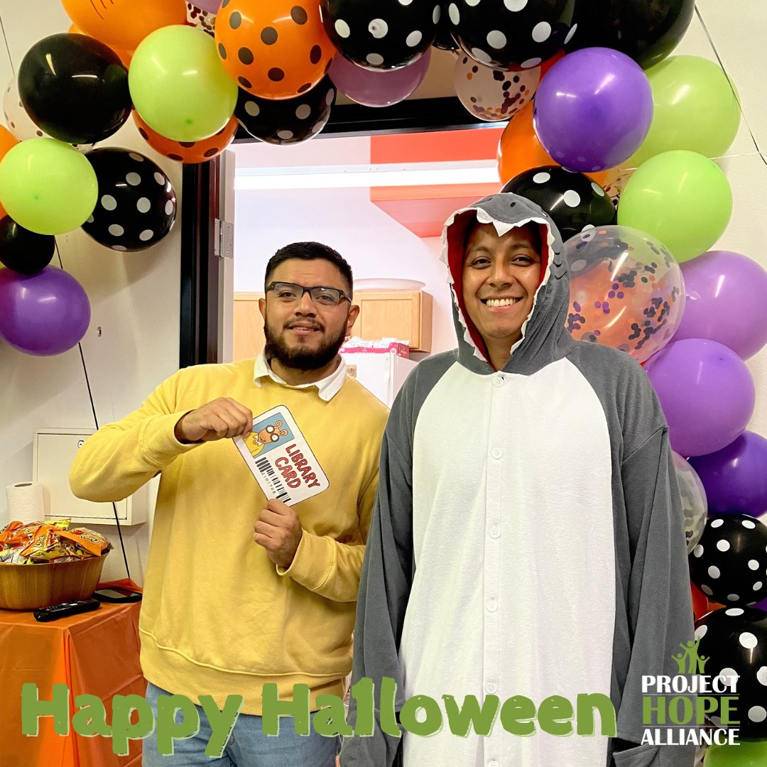 Happy Halloween from the Project Hope Alliance Team! 

📸: Pictured Case Manager Celso📚 and District Lead Case Manager Victor🦈

#ProjectHopeAlliance #Forthekids #HappyHalloween