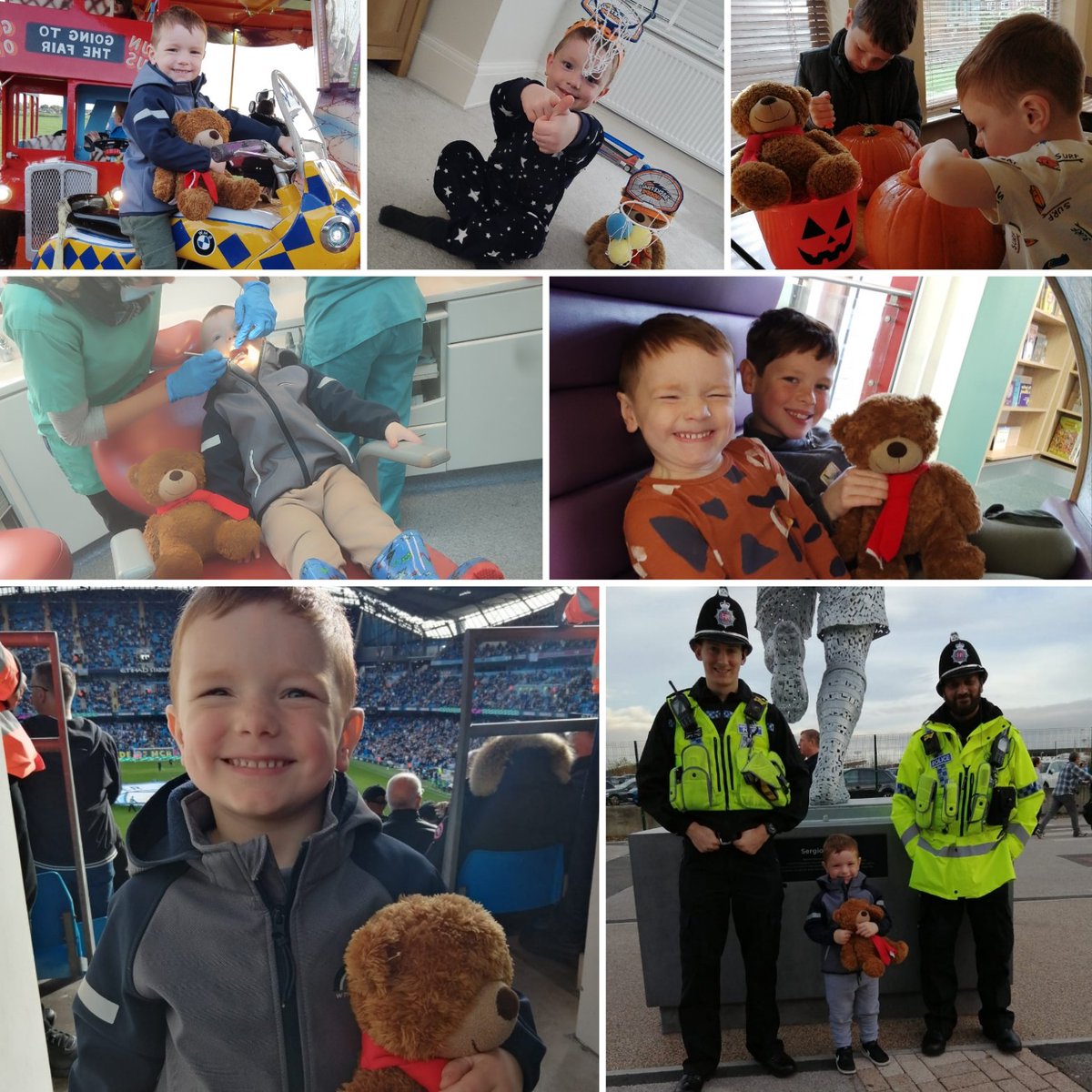 Louise_Edmonds1's tweet photo. @StMM_2021 @StMM_2021 Sam bear and Seb have had a brilliant half term! 🐻🎃⚽📚🪥 https://t.co/RcDRf6lyCm