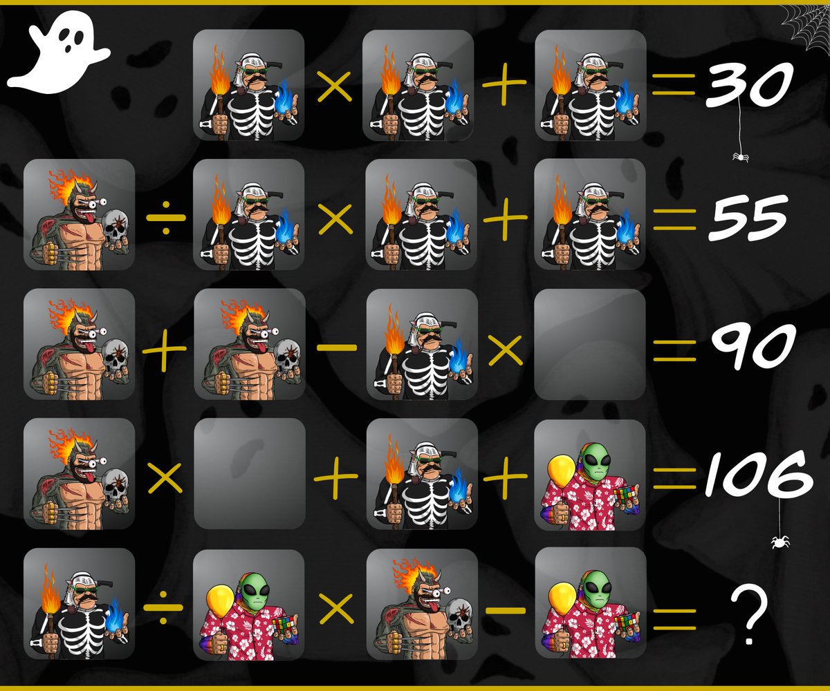 👻🎃𝐇𝐚𝐥𝐥𝐨𝐰𝐞𝐞𝐧 𝐏𝐮𝐳𝐳𝐥𝐞🎃👻

First correct answer in our main chat in Discord wins 10 bucks🤓

#HappyHalloween #NFTs