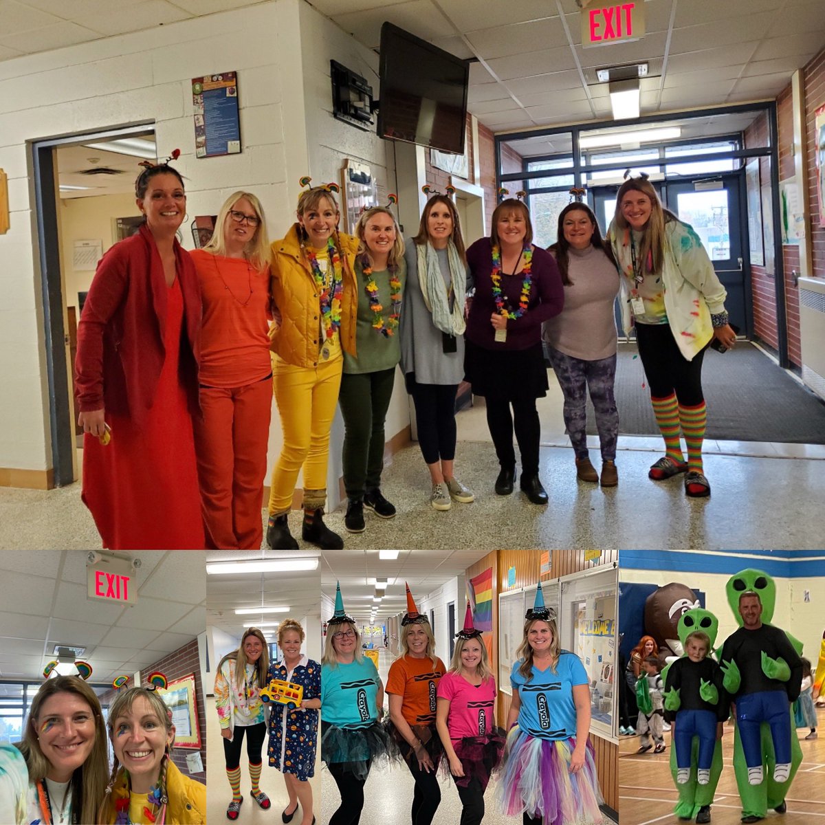 Together we make all the colours of the rainbow (and colouring outside the lines with Ms. Frizzle) @WestLynn #belonging #lovewins <a href="/GEDSB/">Grand Erie District School Board</a>