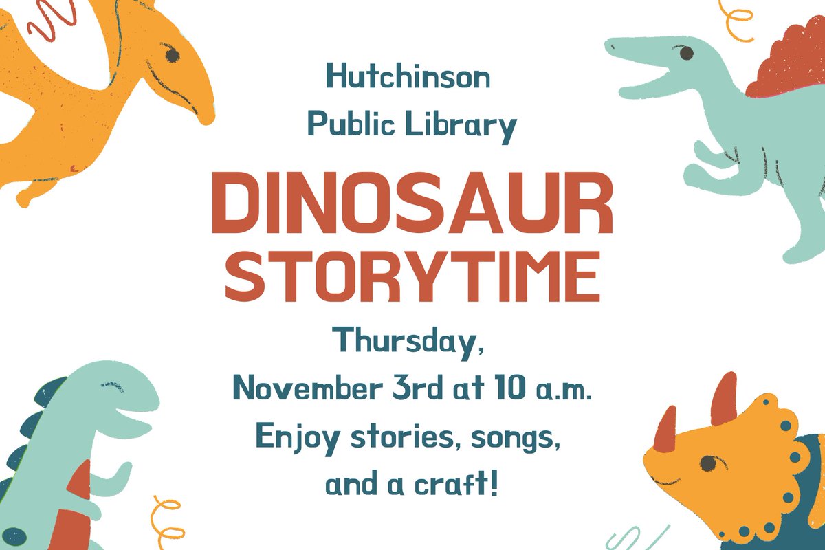Join us tomorrow for a Dinosaur Storytime at 10 a.m. Enjoy stories, songs, and a craft!