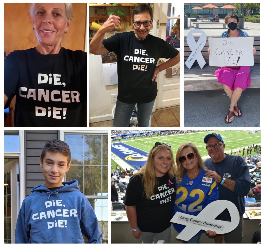Tomorrow is the beginning of Lung Cancer Awareness Month. Be sure to join us tomorrow as we begin giving away a Die, Cancer, Die t-shirt every day during November. #diecancerdie #anyonewithlungscangetlungcancer