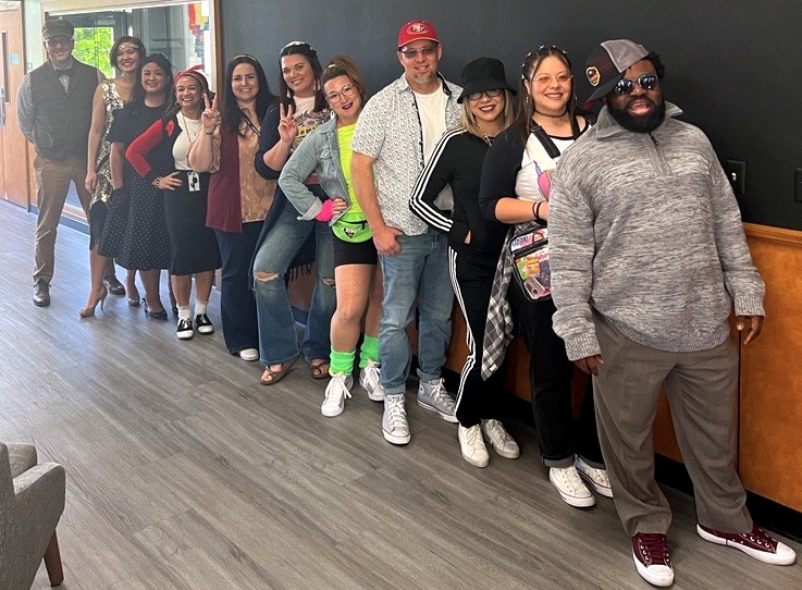Halloween fun with the Instructional Coaches through the decades. ☮️🎃 @kern_oduro  <a href="/JessieKach/">Jessica Kachaenchai</a> <a href="/ELCoachSolis/">Monica Solís</a> <a href="/s_roozeboom/">Stacey Roozeboom</a> <a href="/VPerezsanabria/">Vianey Perez</a> <a href="/lisagarcia28/">Lisa Navarro Garcia</a> <a href="/demi_deocales/">Demi Deocales</a> <a href="/john_corrow/">John Corrow</a>
