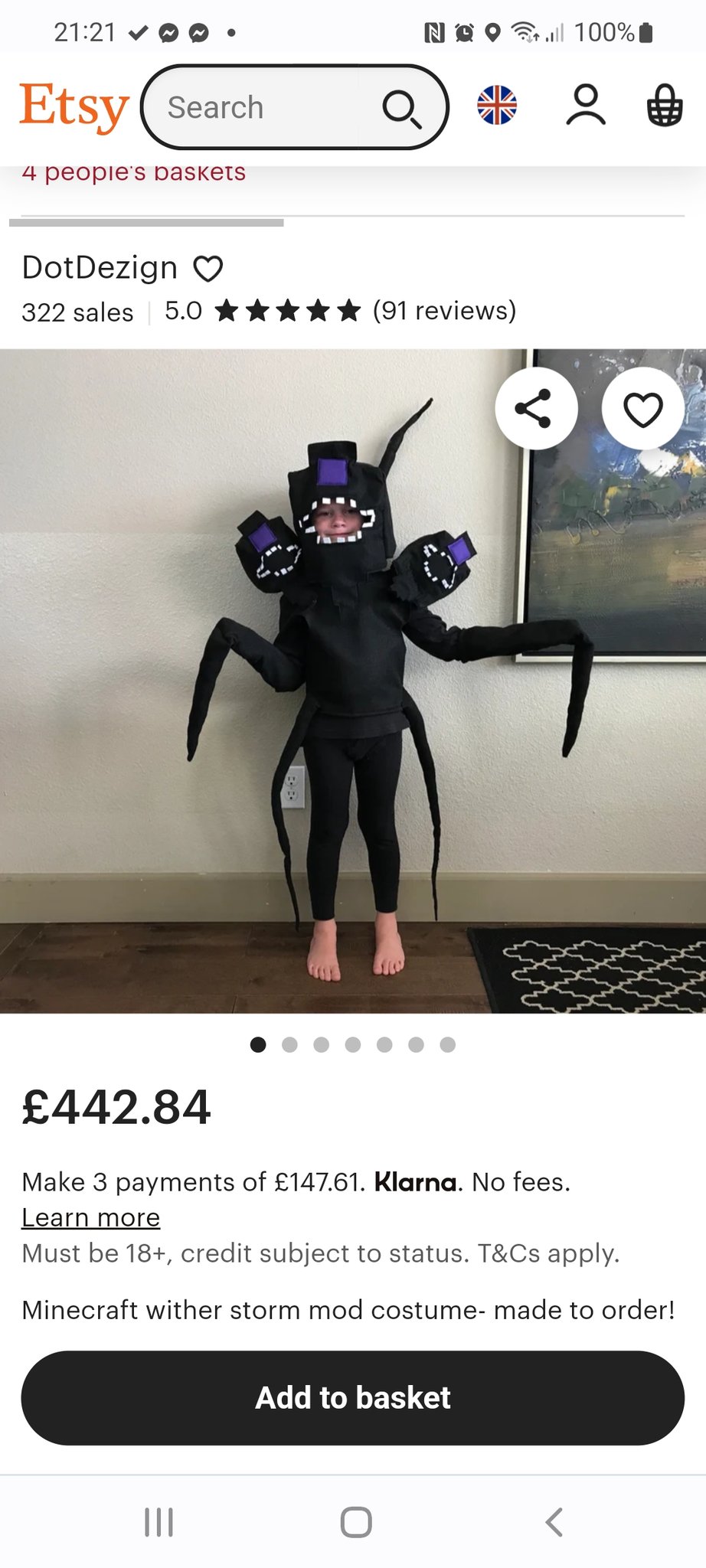 Minecraft Wither Storm Mod Costume Made to Order 