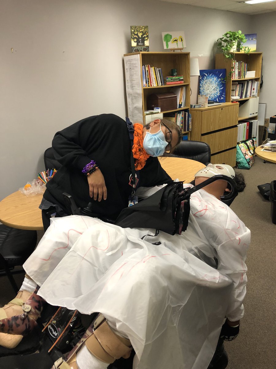 We were getting into the HalloweenSpirit <a href="/WSherwoodFox/">WSherwoodFox</a> today. Ms Alfonso and her friend were hiding out in my office to scare me after recess!  They did a great job scaring this principal!