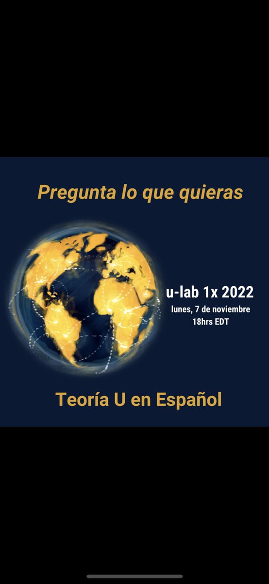 Este 7 de Nov a las 18edt, tendremos una sesión en español para aclarar dudas en comunidad del #Ulab1x, y para sensibilizarnos en cómo va este proceso en la región. Para adquirir el enlace del encuentro escribir a gaiaenespanol@gmail.com #ulab1xHubs <a href="/presencing_inst/">Presencing Institute</a>