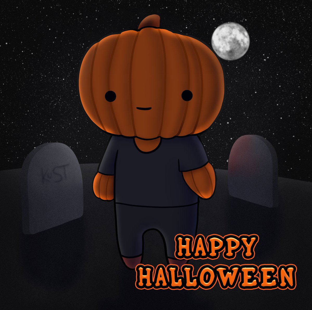 KatyaKustik's tweet photo. 🎃 Happy Halloween!! 🎃
May your every day be scary, but happy!
.
.
.
#katyakust #art #Halloween #pumpkin #cute #cemetery #fullmoon https://t.co/U85Pisjo7O