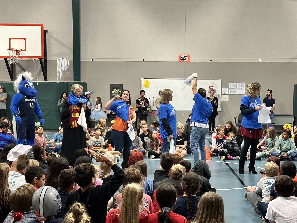 Our students and staff thoroughly enjoyed the Dallas Mavericks mascot team coming and encouraging us to make good choices in all we do! Thanks to HT Lending and Stephanie Holbert for helping organize the visit!