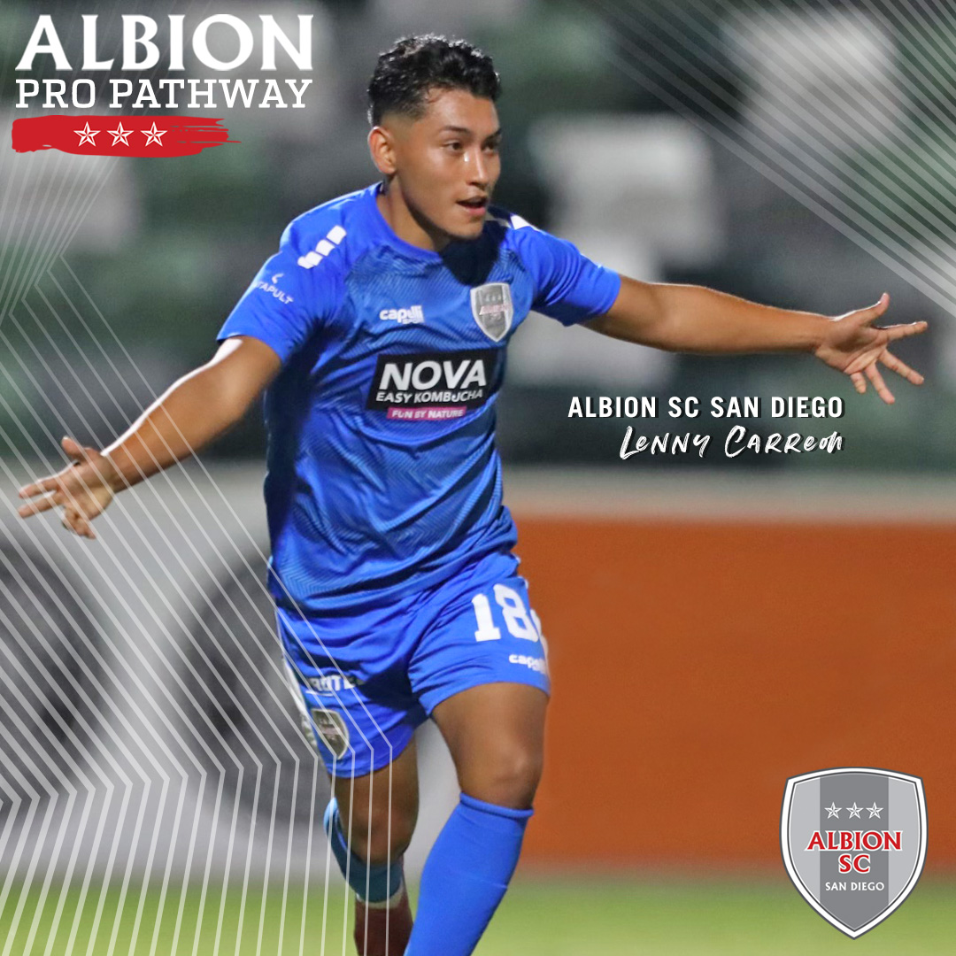 AlbionSc's tweet photo. Lennyn Carreon, a player out of #ALBION_SC since 13 years old, now plays for @ALBION_SanDiego, and scored a critical goal for the team in the semifinals of NISA playoffs!
#ALBIONPathway #WERALBION #ALBIONproud #ALBIONNation #ProSoccer https://t.co/eESl0bksus