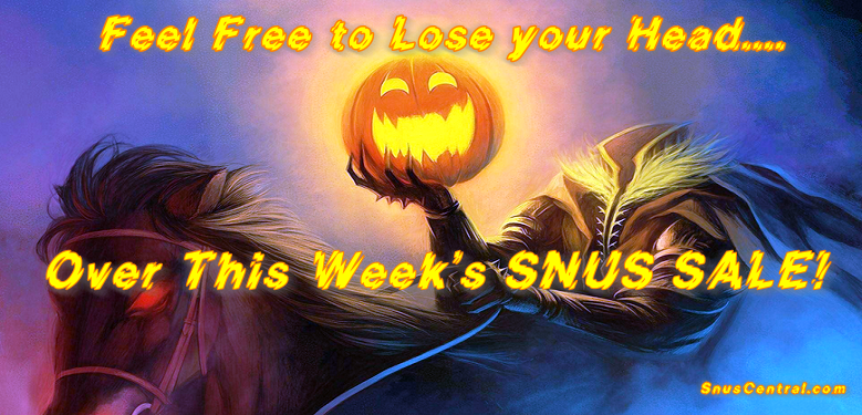 snuscentral's tweet photo. Happy Halloween!  This week's sale is now posted at SnusCentral! NOTE:  "Feel free to lose your head" refers to your snus and nicotine pouch shopping; not taking the subway.
https://t.co/5C2ZNL1U3v https://t.co/HU85aZJB8o