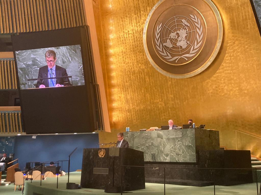 Ireland at UN (@irishmissionun) on Twitter photo Today, <a href="/dfatirl/">Irish Foreign Ministry</a> Legal Adviser Declan Smyth delivered Ireland’s statement at the #UNGA debate on the International Criminal Court #ICC. 
Ireland🇮🇪 is a strong supporter of the <a href="/IntlCrimCourt/">Int'l Criminal Court</a> & <a href="/TFV_FPV/">Trust Fund for Victims at the ICC</a> ⚖️
Victims & survivors are at the heart of the Rome Statute framework🕊 Today, <a href="/dfatirl/">Irish Foreign Ministry</a> Legal Adviser Declan Smyth delivered Ireland’s statement at the #UNGA debate on the International Criminal Court #ICC. 
Ireland🇮🇪 is a strong supporter of the <a href="/IntlCrimCourt/">Int'l Criminal Court</a> & <a href="/TFV_FPV/">Trust Fund for Victims at the ICC</a> ⚖️
Victims & survivors are at the heart of the Rome Statute framework🕊