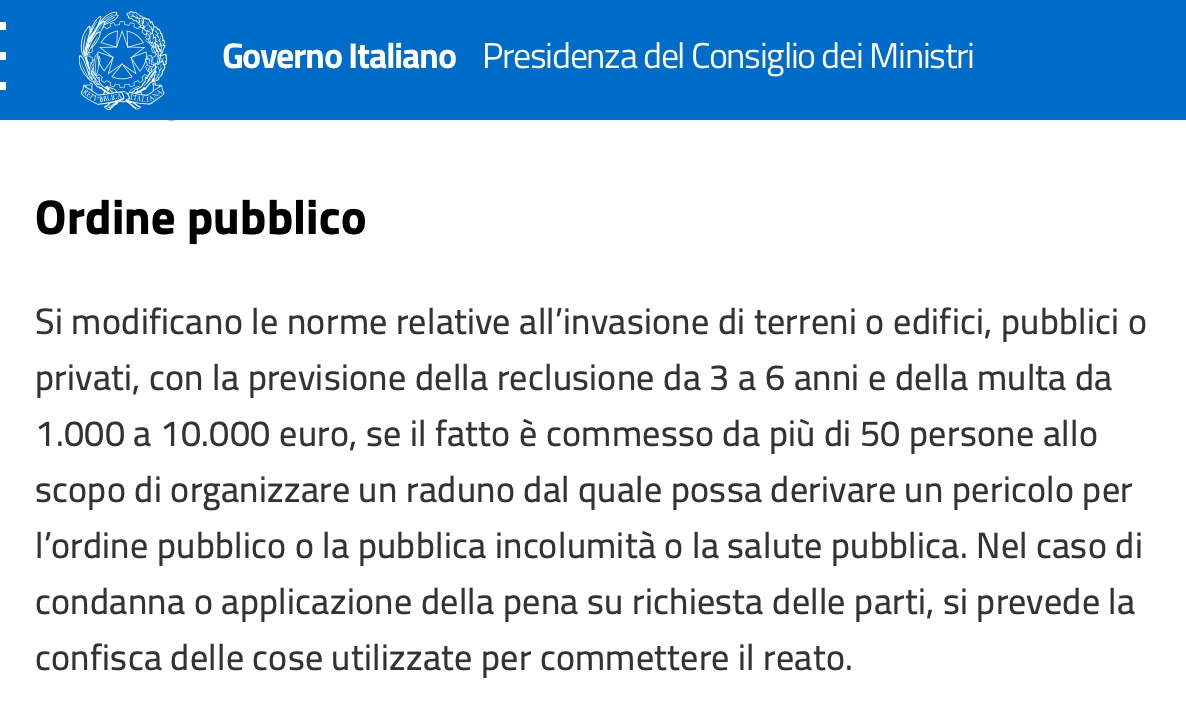 Vedremo come scriveranno la norma. Per ora pare una sorta di norma in bianco, cioè priva di criteri. 
In altre parole, la valutazione della rischiosità della condotta è rimessa alla totale discrezionalità dell'autorità pubblica, con buona pace della tassatività della norma penale