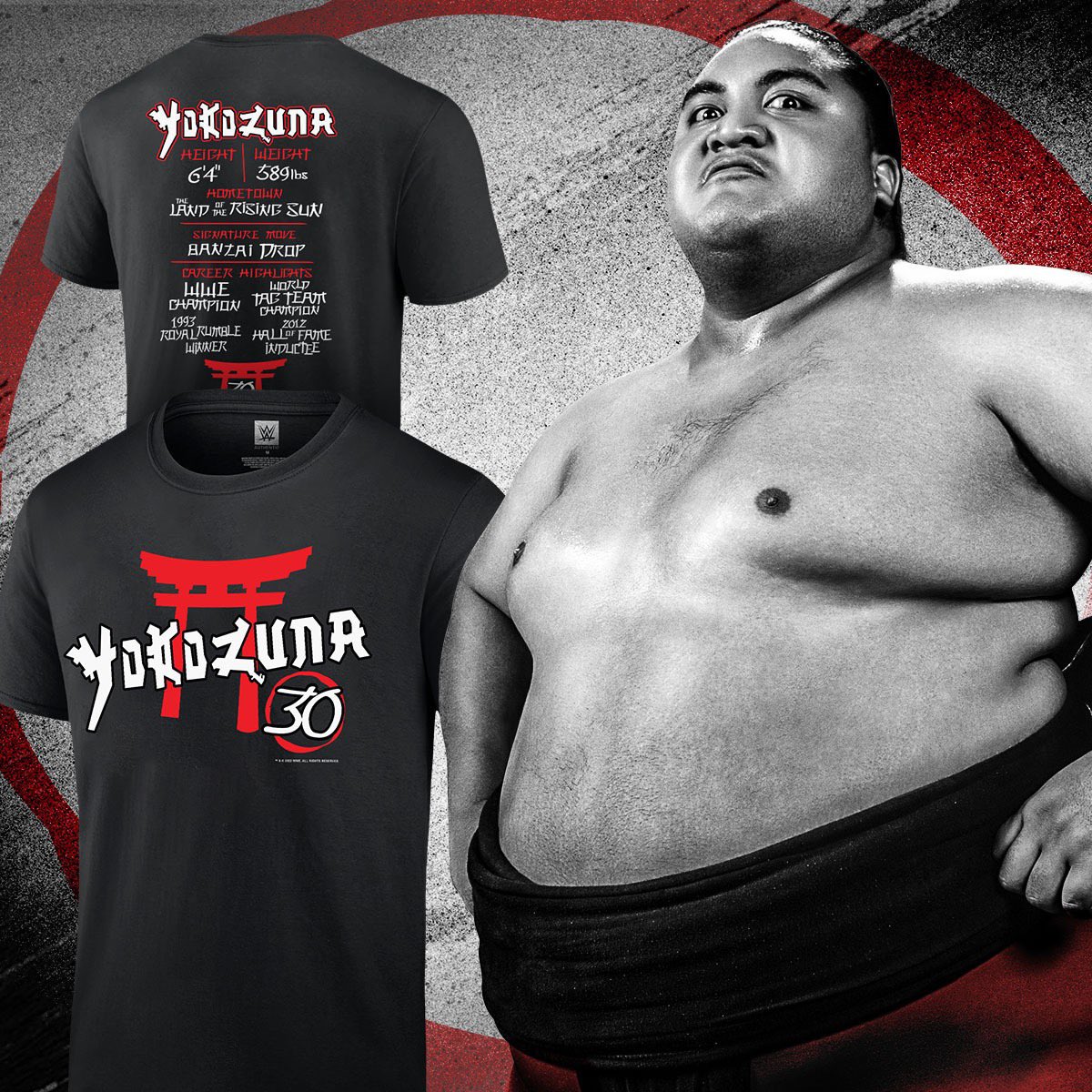 Celebrate 30 Years of Yokozuna! All NEW collection available now at #WWESHOP #WWE 🛒: bit.ly/3zyra8G