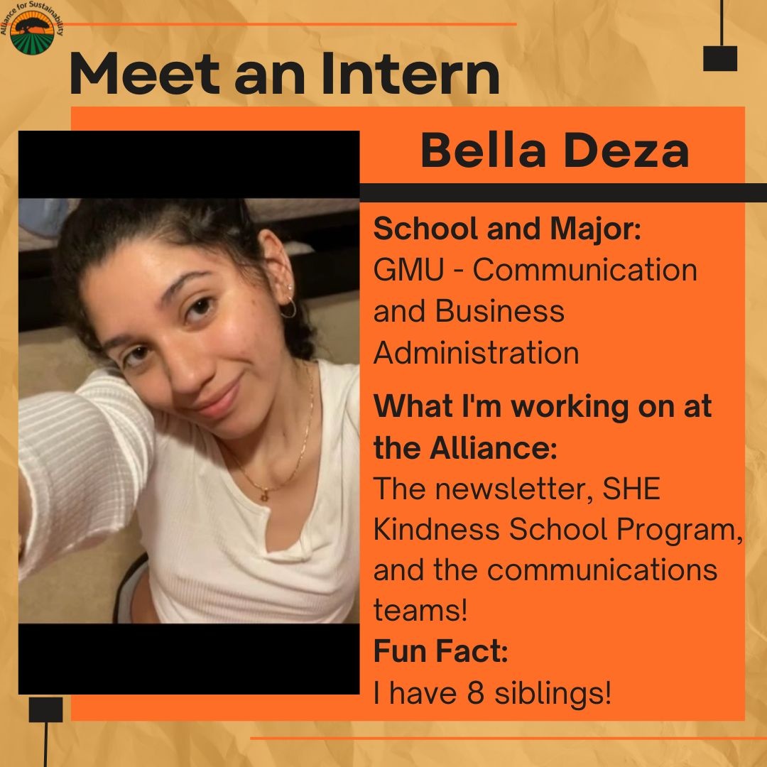 AforSMN's tweet photo. It's Meet an Intern Monday! Meet Bella! We are so thrilled to have her on our team and we are so thankful for all she does!
#intern #afors #nonprofit #sustainability #SHEKindness #communications #green #equity #kindness #health https://t.co/m3WYgyzpod
