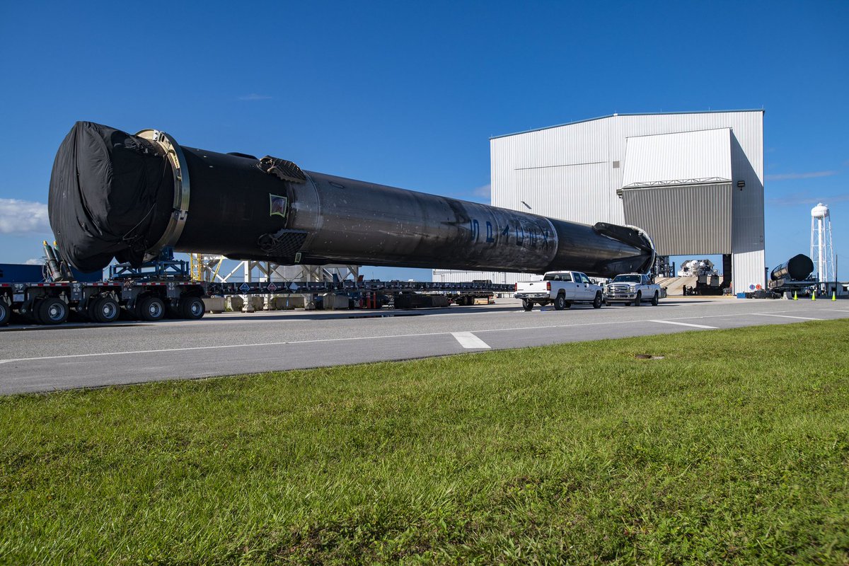 SpaceX on Twitter: "As Falcon Heavy rolled out, two Falcon 9 first