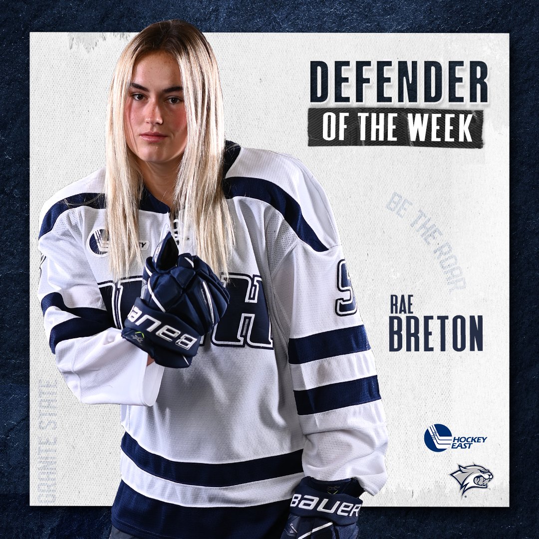 Congrats! Rae Breton was named @hockey_east Defender of the Week on Monday!! #BeTheRoar Story ➡️ bit.ly/3DslpdM