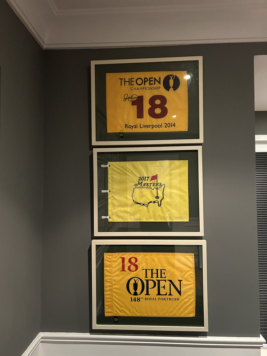 SharonSmurfit's tweet photo. Finally they are up! Well done @Emmet28672 ๐๐#greatgolfdays #golftrips #golfevents #memorabilia #golflife #pinflags #Irishgolflegends https://t.co/Q9pCBf1lAB