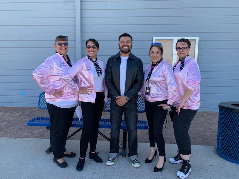 3rd grade Pink Ladies @hortiz_JDS @ESubia_JDS @dcasilla_JDS  @MZMedrano_JDS and our awesome T-Bird counselor @RLeyva_JDS. Happy Halloween everyone from our team to yours! 🎃  #TeamSISD #NeedToSucceed @JDrugan_PK8 @cmercado_JDS @BMooy_JDS @GAguirre_JDS